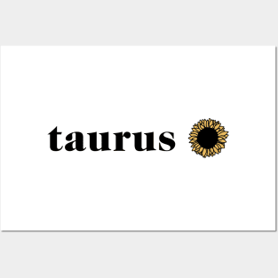 Taurus Sunflower Retro Zodiac Posters and Art